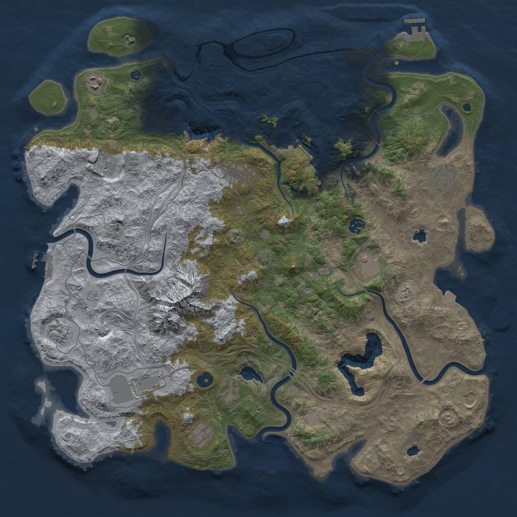 Rust Map: Procedural Map, Size: 5000, Seed: 1452837399, 17 Monuments