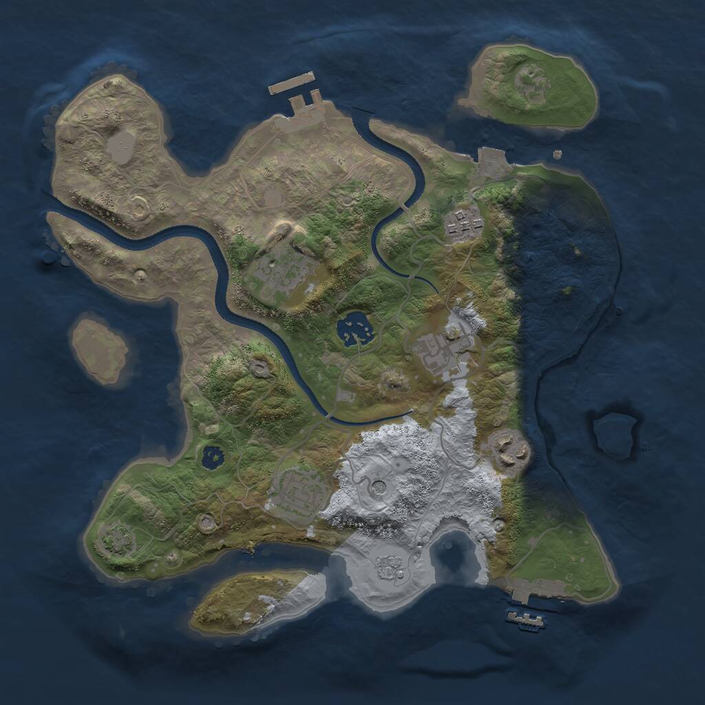 Rust Map: Procedural Map, Size: 3000, Seed: 972450474, 12 Monuments