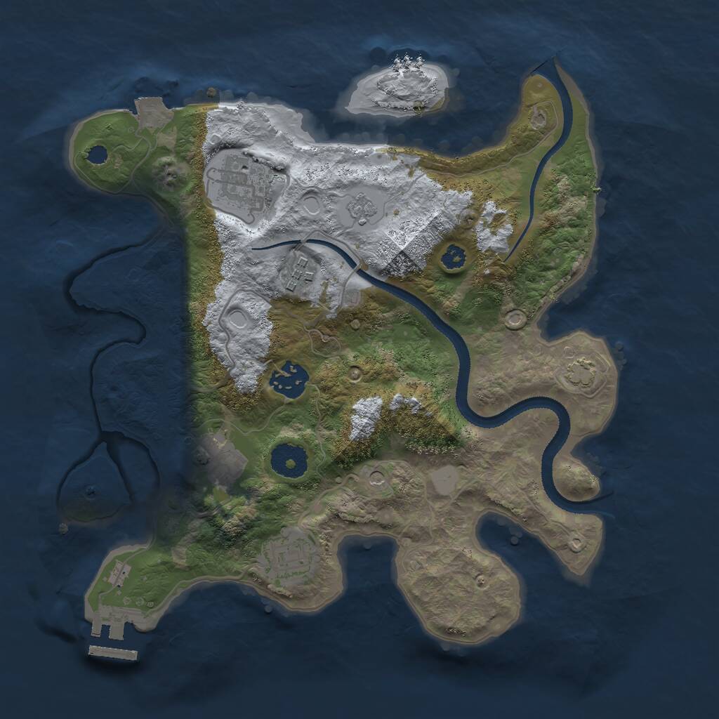 Rust Map: Procedural Map, Size: 3000, Seed: 1105456221, 10 Monuments