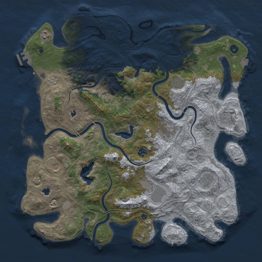 Rust Map: Procedural Map, Size: 4500, Seed: 166586926, 15 Monuments