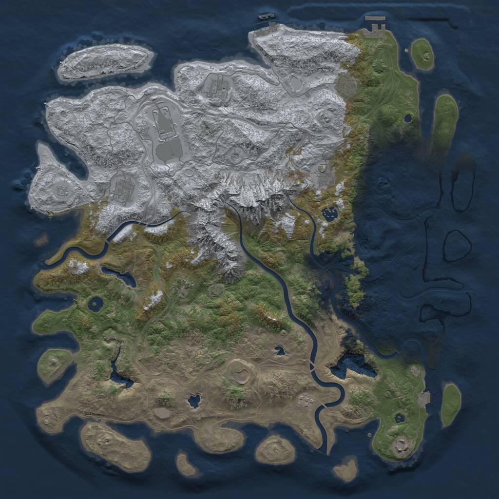 Rust Map: Procedural Map, Size: 5000, Seed: 1772193679, 16 Monuments