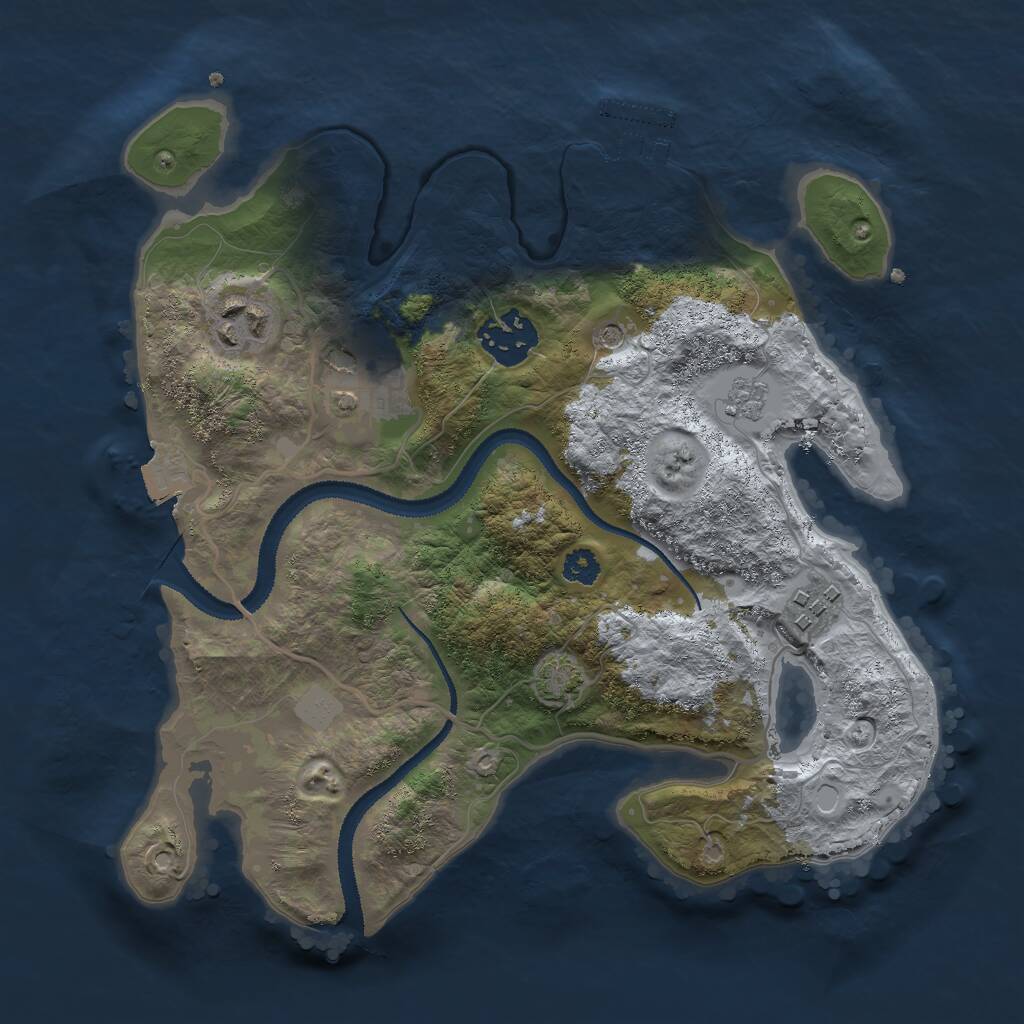 Rust Map: Procedural Map, Size: 2800, Seed: 578302269, 9 Monuments