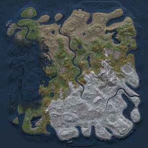 Thumbnail Rust Map: Procedural Map, Size: 5000, Seed: 990461182, 17 Monuments