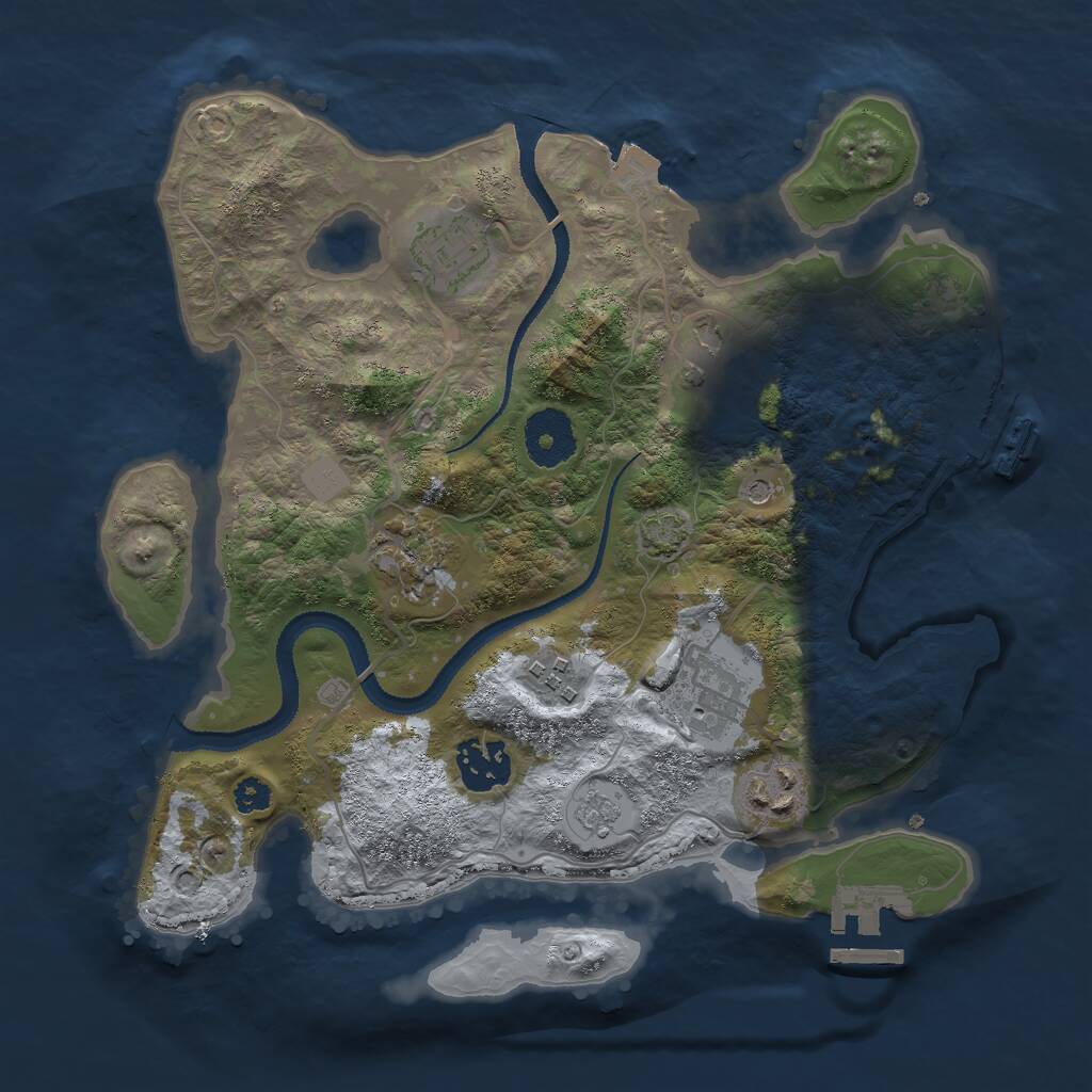 Rust Map: Procedural Map, Size: 3000, Seed: 968680705, 13 Monuments