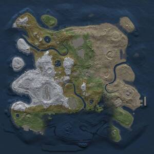 Thumbnail Rust Map: Procedural Map, Size: 3500, Seed: 1854594825, 13 Monuments