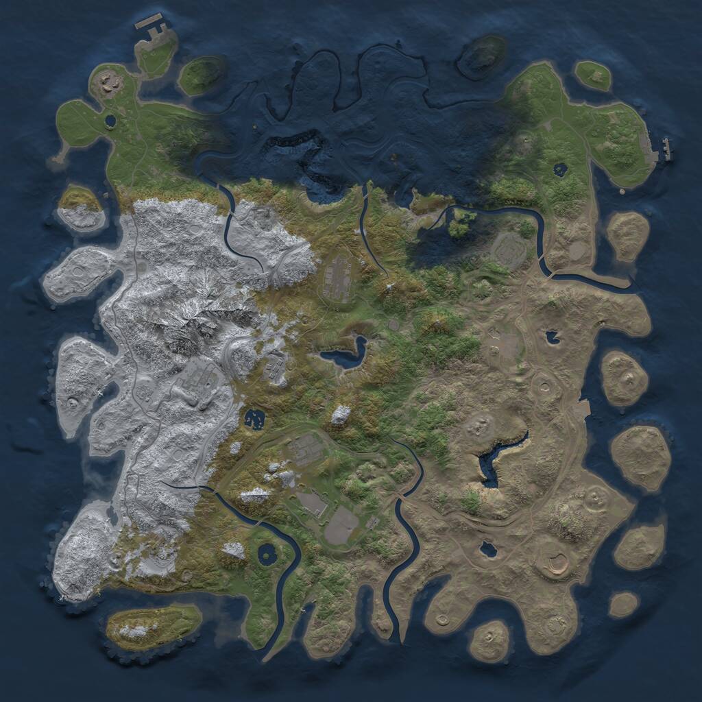 Rust Map: Procedural Map, Size: 5000, Seed: 28806198, 17 Monuments