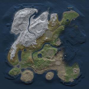 Thumbnail Rust Map: Procedural Map, Size: 3000, Seed: 1571696247, 11 Monuments