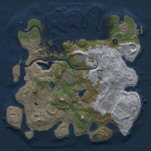 Thumbnail Rust Map: Procedural Map, Size: 4000, Seed: 1552248644, 15 Monuments