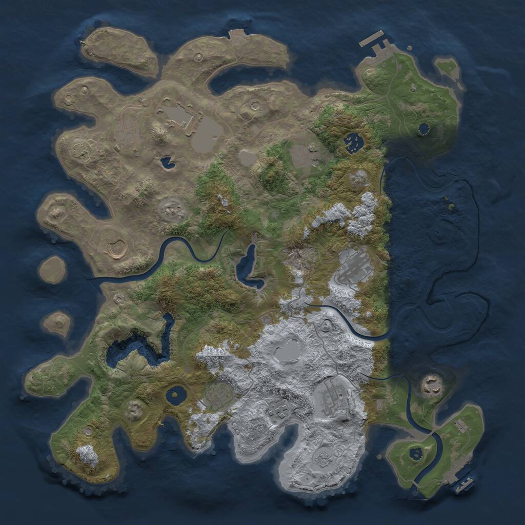 Rust Map: Procedural Map, Size: 4000, Seed: 6290, 16 Monuments