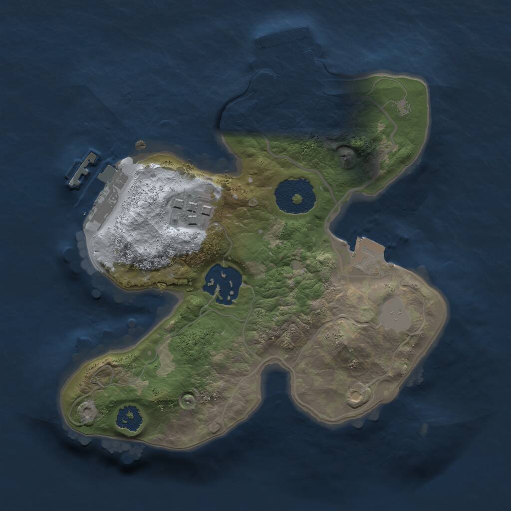 Rust Map: Procedural Map, Size: 2000, Seed: 351351, 5 Monuments