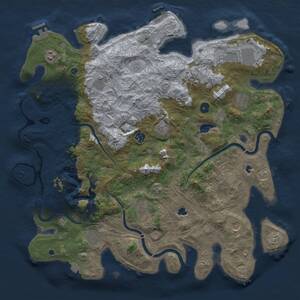 Thumbnail Rust Map: Procedural Map, Size: 4500, Seed: 1958543578, 17 Monuments