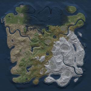 Thumbnail Rust Map: Procedural Map, Size: 4250, Seed: 88815495, 17 Monuments