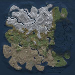 Thumbnail Rust Map: Procedural Map, Size: 4500, Seed: 160280175, 17 Monuments
