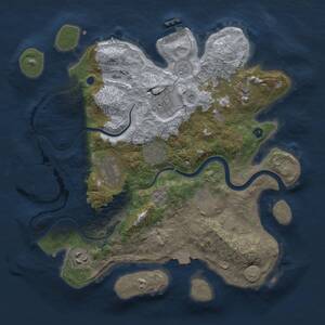 Thumbnail Rust Map: Procedural Map, Size: 3300, Seed: 1378167375, 13 Monuments