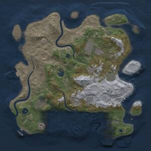 Thumbnail Rust Map: Procedural Map, Size: 3750, Seed: 1747606160, 15 Monuments