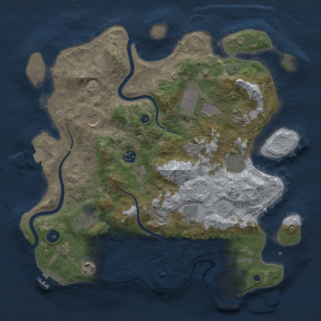 Rust Map: Procedural Map, Size: 3750, Seed: 1747606160, 15 Monuments