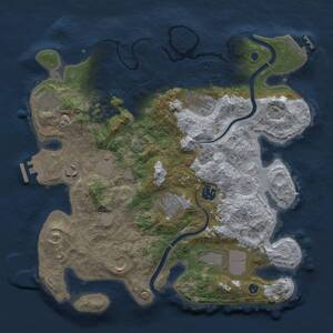 Thumbnail Rust Map: Procedural Map, Size: 3500, Seed: 758429183, 15 Monuments