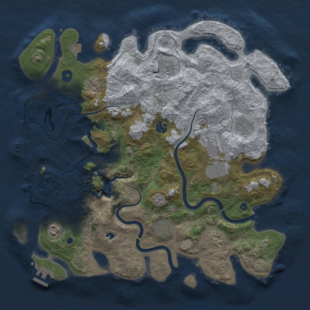 Rust Map: Procedural Map, Size: 4000, Seed: 494859552, 14 Monuments
