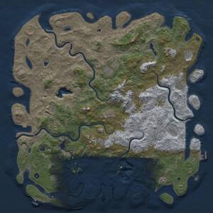 Thumbnail Rust Map: Procedural Map, Size: 6000, Seed: 1263439375, 17 Monuments