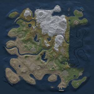Thumbnail Rust Map: Procedural Map, Size: 4000, Seed: 50157596, 16 Monuments