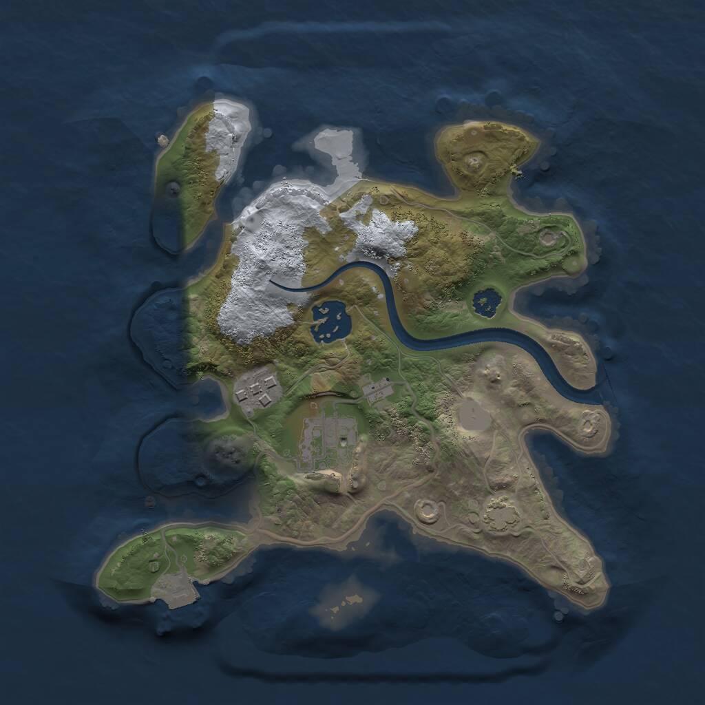 Rust Map: Procedural Map, Size: 2500, Seed: 11770, 5 Monuments