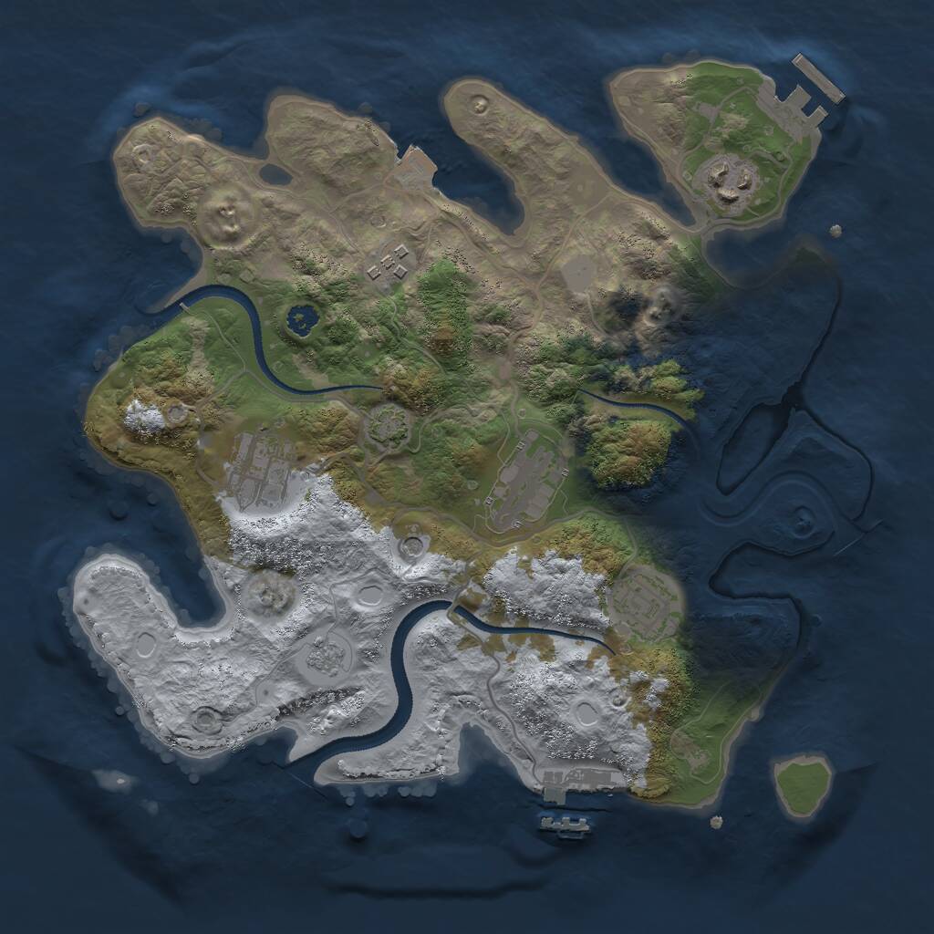 Rust Map: Procedural Map, Size: 3000, Seed: 7100, 11 Monuments
