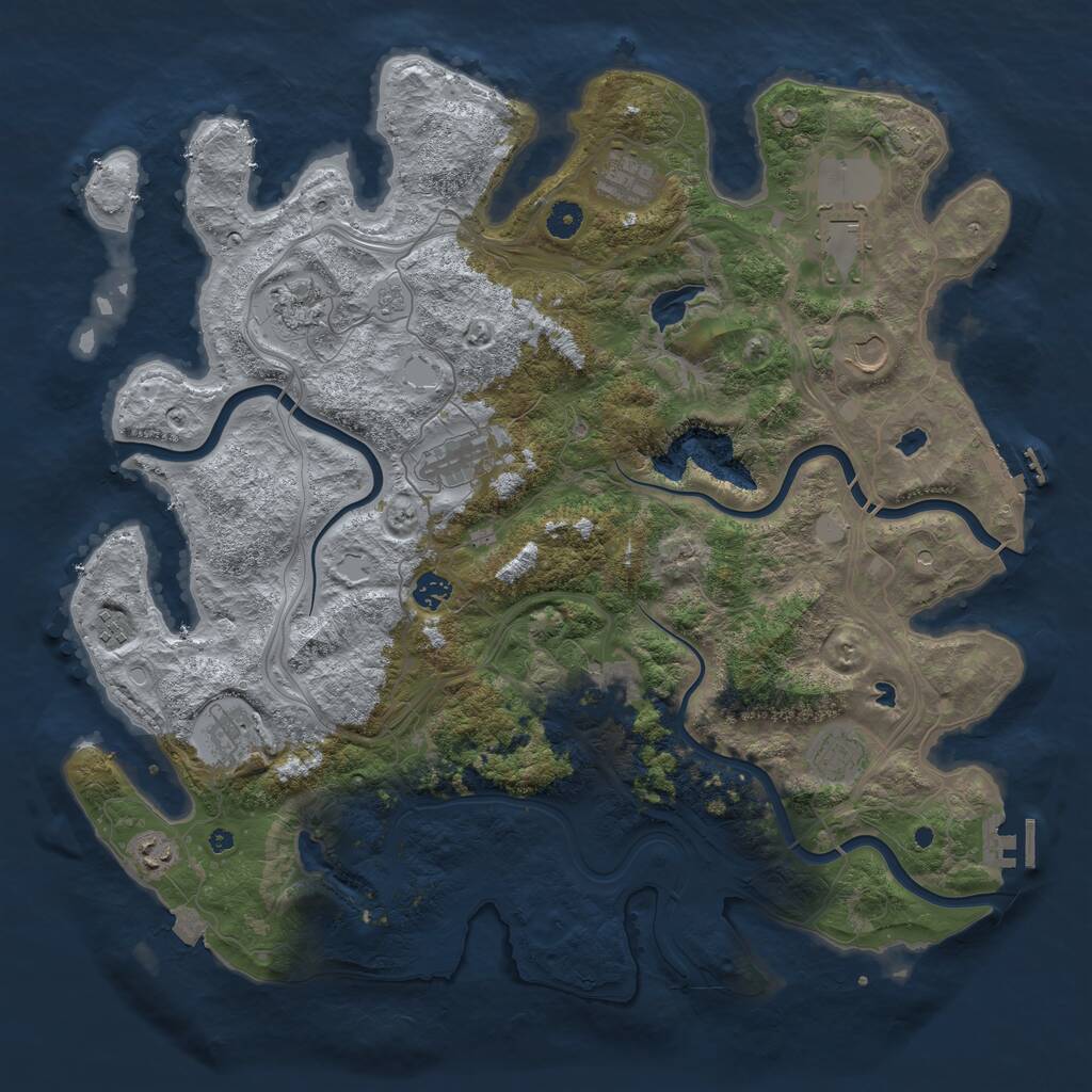 Rust Map: Procedural Map, Size: 4500, Seed: 1672725667, 17 Monuments