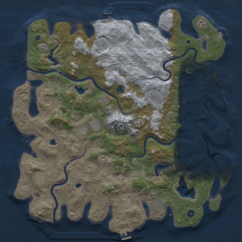 Rust Map: Procedural Map, Size: 5000, Seed: 1867655950, 17 Monuments
