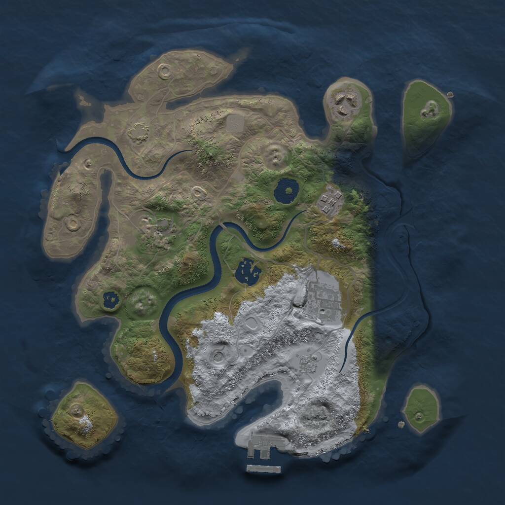 Rust Map: Procedural Map, Size: 3000, Seed: 2478767, 10 Monuments
