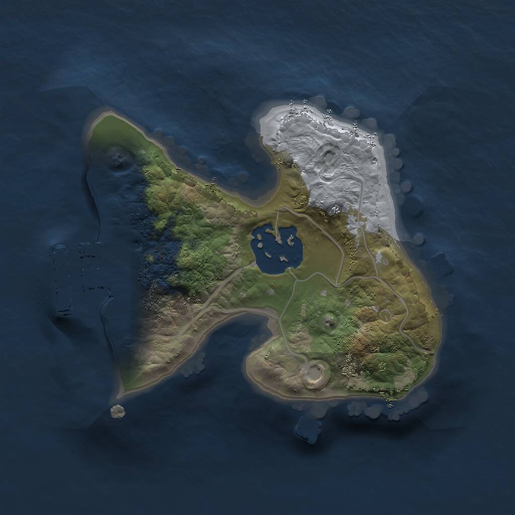 Rust Map: Procedural Map, Size: 1500, Seed: 35416, 3 Monuments