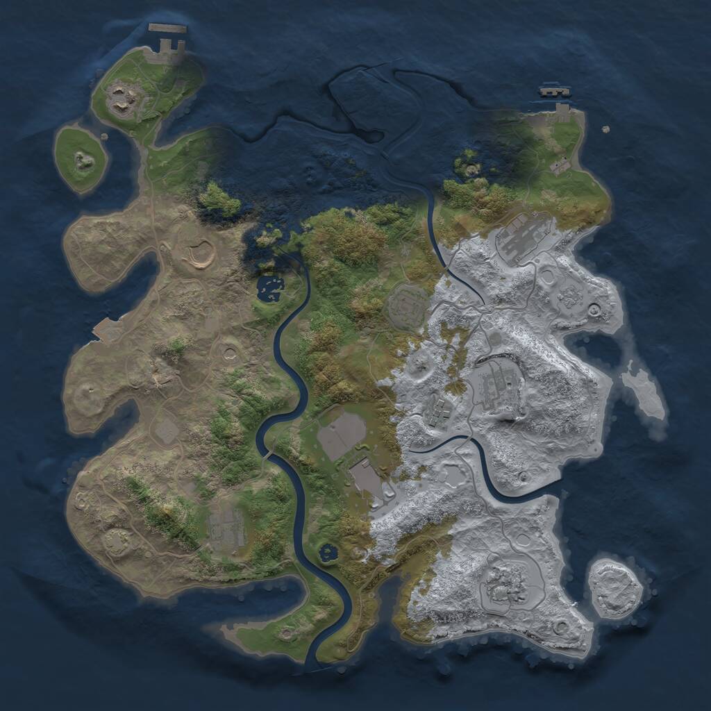 Rust Map: Procedural Map, Size: 3800, Seed: 1777369653, 16 Monuments