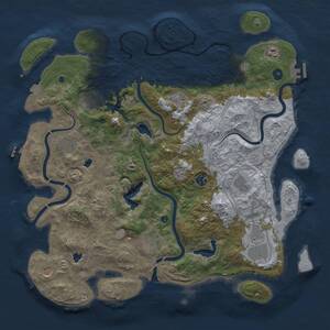 Thumbnail Rust Map: Procedural Map, Size: 4500, Seed: 24332434, 17 Monuments