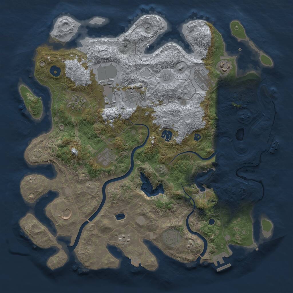 Rust Map: Procedural Map, Size: 4000, Seed: 20260308, 16 Monuments