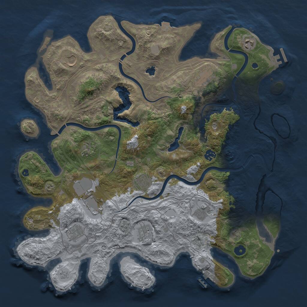 Rust Map: Procedural Map, Size: 4250, Seed: 1087411087, 17 Monuments
