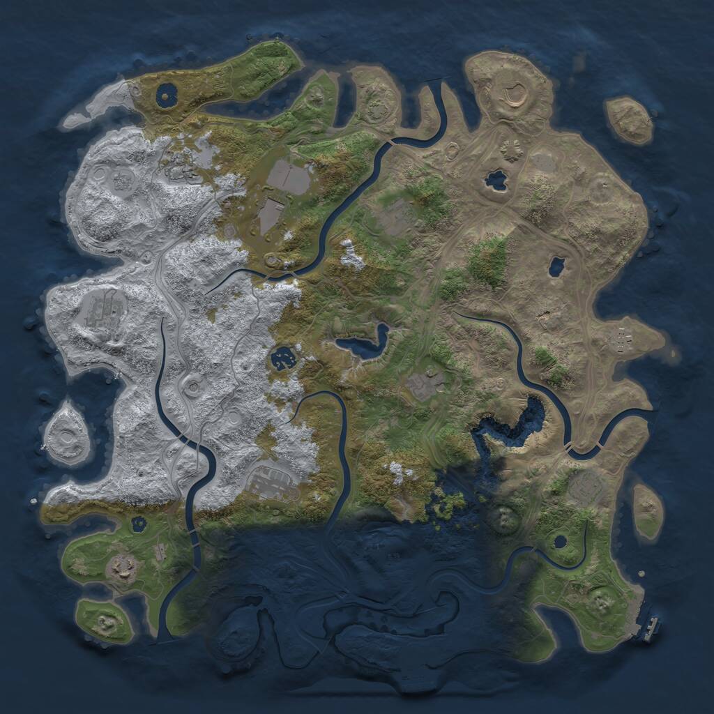Rust Map: Procedural Map, Size: 4500, Seed: 86243179, 17 Monuments