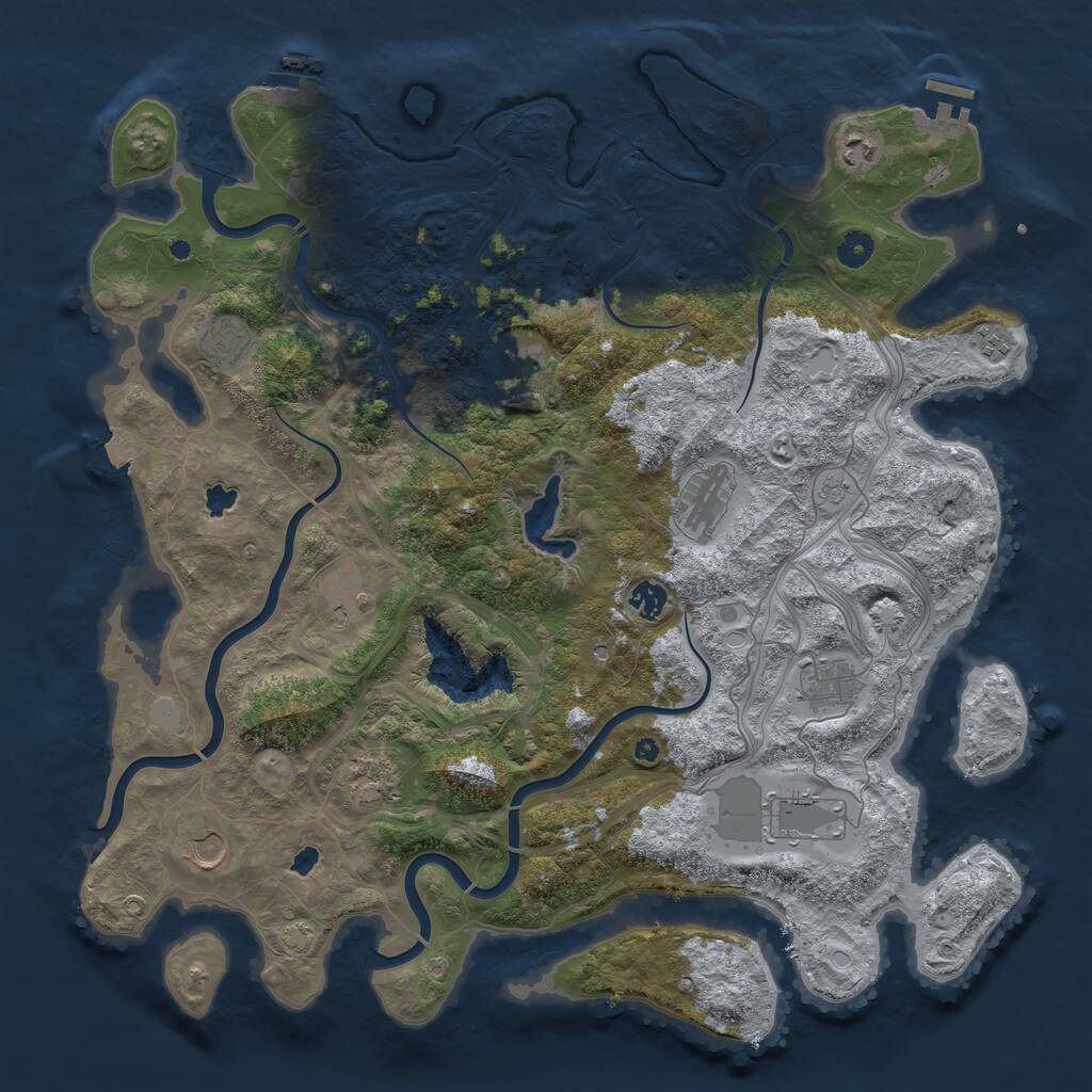 Rust Map: Procedural Map, Size: 4500, Seed: 481982, 17 Monuments