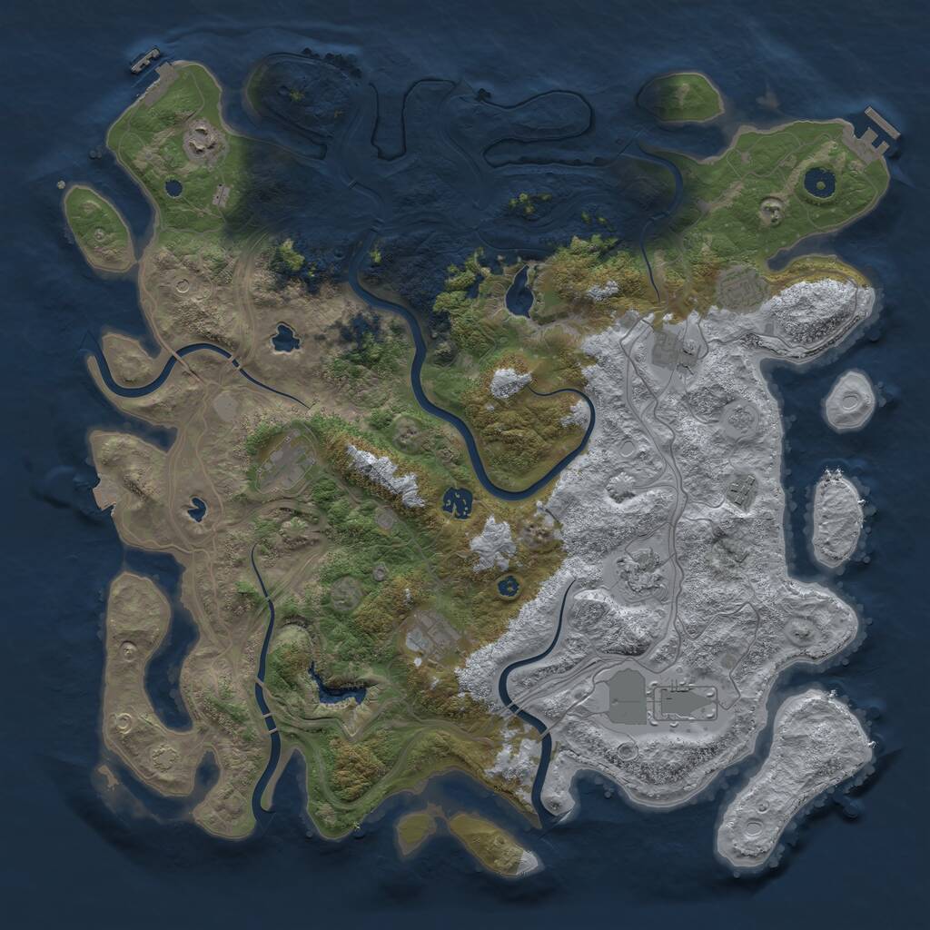 Rust Map: Procedural Map, Size: 4500, Seed: 838388029, 15 Monuments