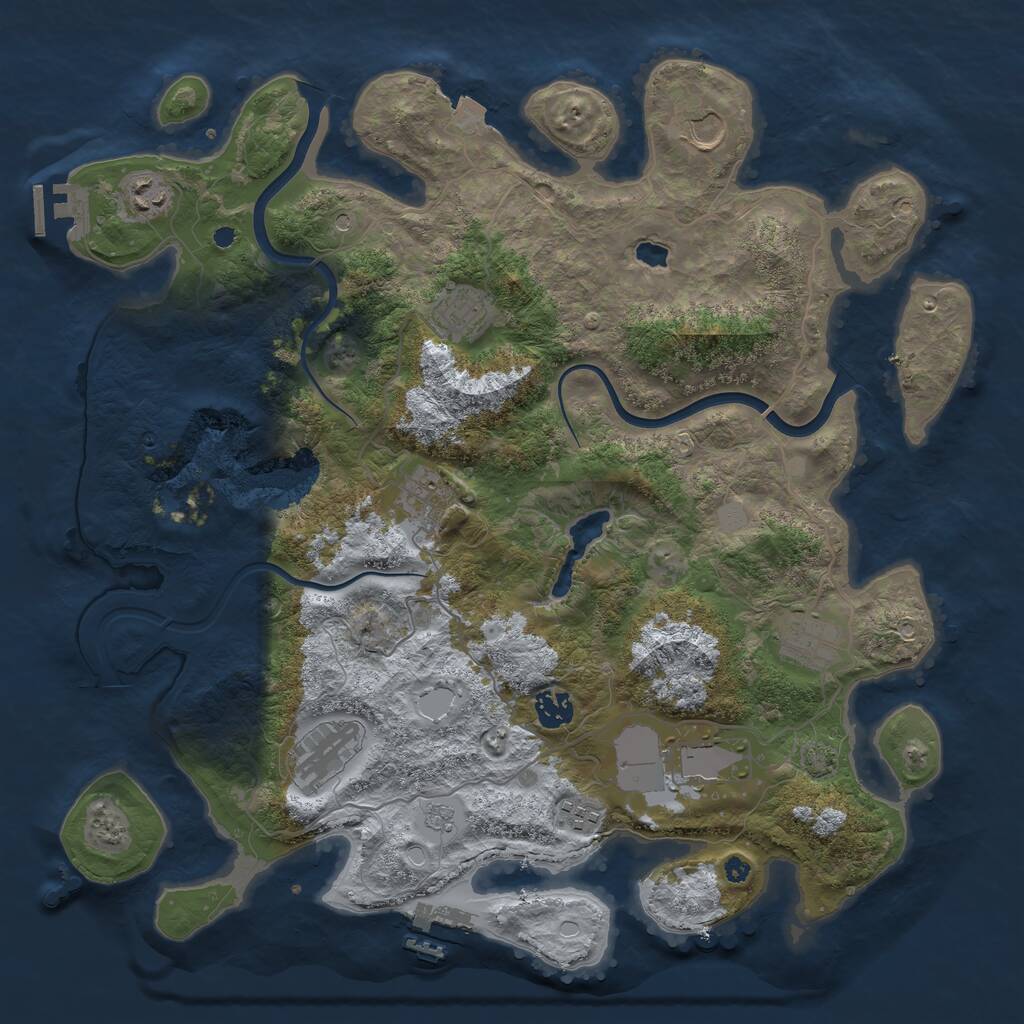 Rust Map: Procedural Map, Size: 4000, Seed: 212310163, 15 Monuments