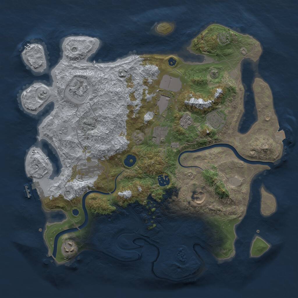 Rust Map: Procedural Map, Size: 3700, Seed: 535055694, 14 Monuments