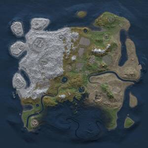 Thumbnail Rust Map: Procedural Map, Size: 3700, Seed: 535055694, 14 Monuments