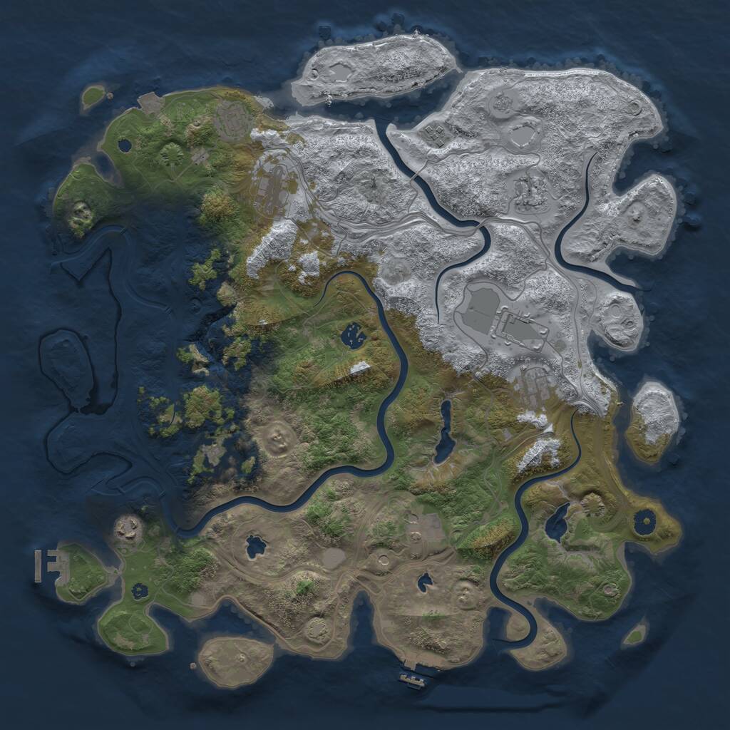 Rust Map: Procedural Map, Size: 4500, Seed: 8325668, 16 Monuments