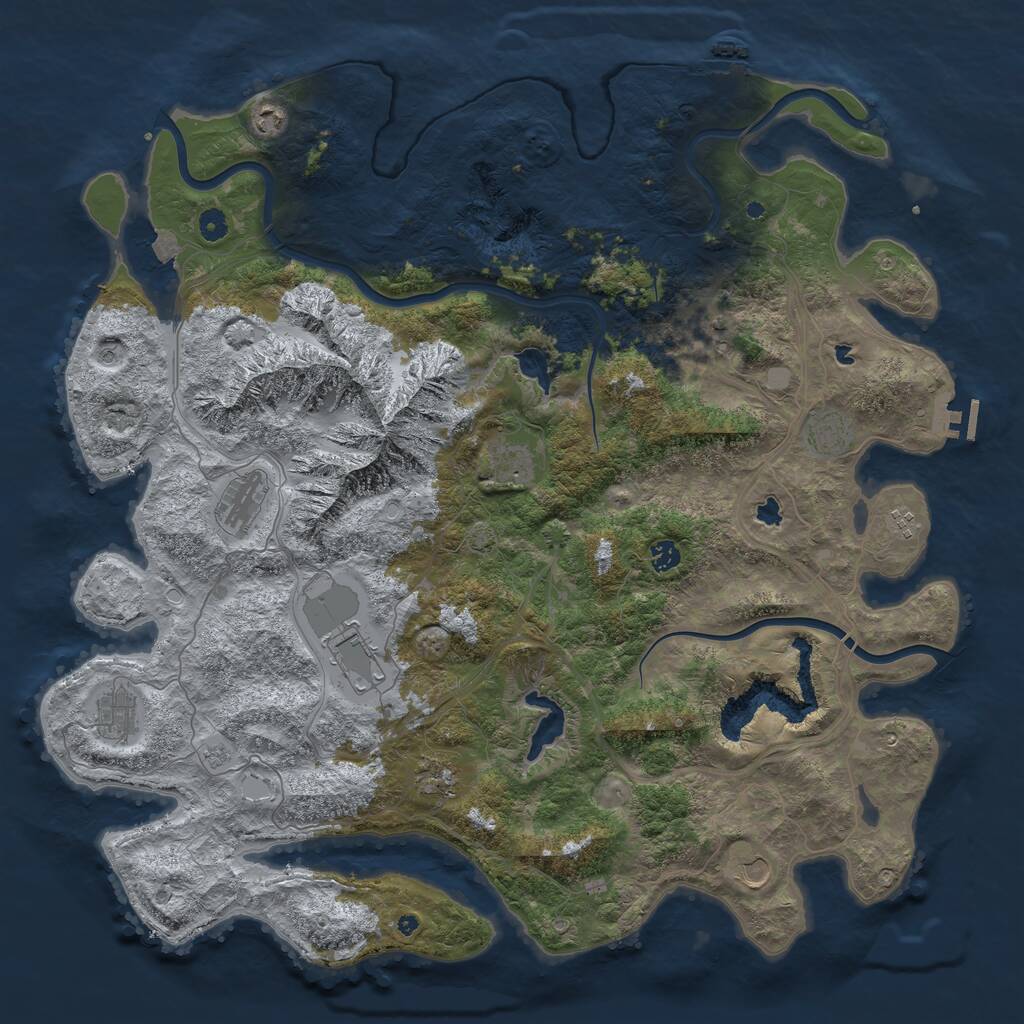 Rust Map: Procedural Map, Size: 5000, Seed: 1935261152, 17 Monuments