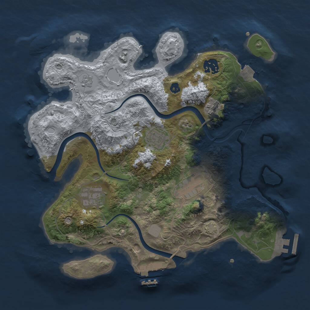 Rust Map: Procedural Map, Size: 3000, Seed: 4513, 10 Monuments