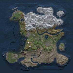 Thumbnail Rust Map: Procedural Map, Size: 3000, Seed: 1247721632, 12 Monuments