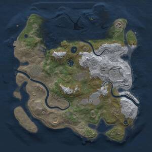 Thumbnail Rust Map: Procedural Map, Size: 3500, Seed: 1695443548, 14 Monuments