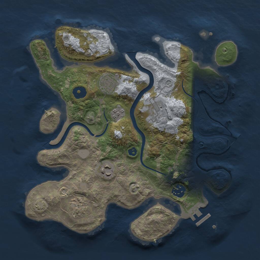 Rust Map: Procedural Map, Size: 3000, Seed: 349353632, 10 Monuments