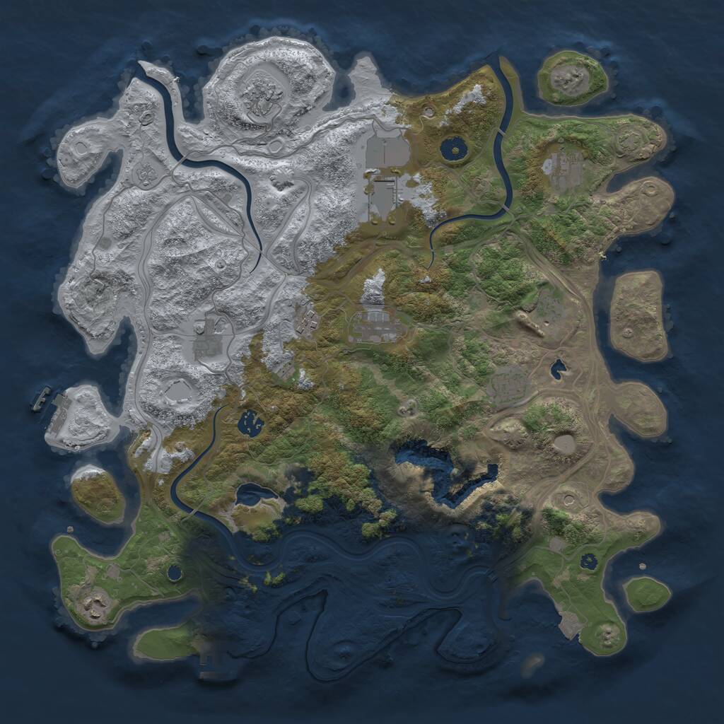 Rust Map: Procedural Map, Size: 4250, Seed: 933009375, 16 Monuments