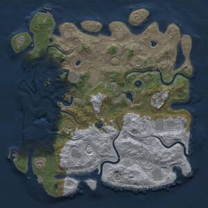 Thumbnail Rust Map: Procedural Map, Size: 4500, Seed: 2070194032, 16 Monuments