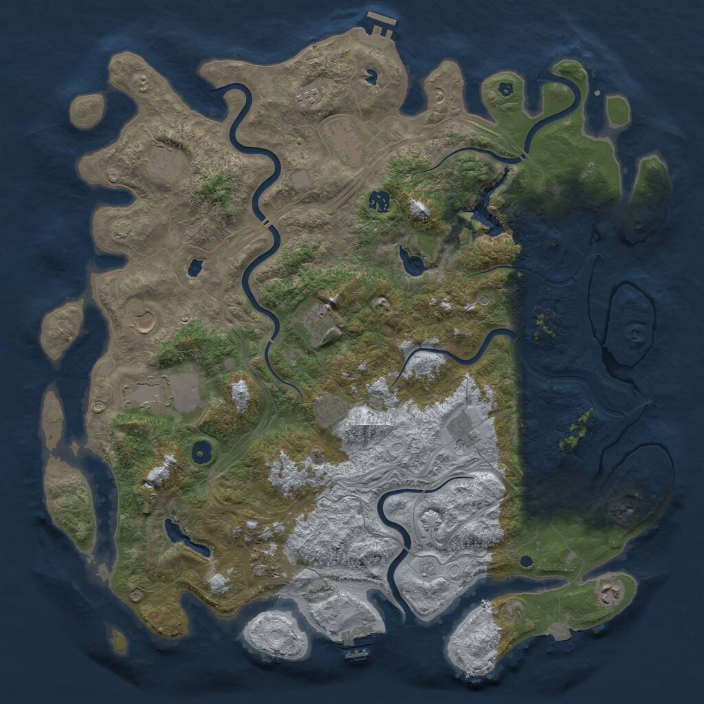 Rust Map: Procedural Map, Size: 4800, Seed: 825003529, 17 Monuments