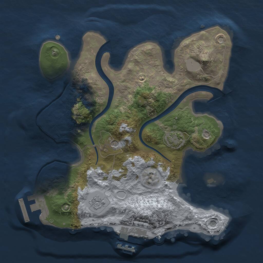 Rust Map: Procedural Map, Size: 2200, Seed: 961759487, 6 Monuments